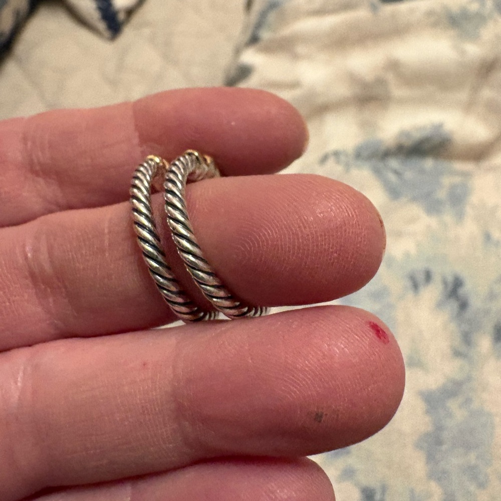 David Yurman Gold and Silver Cable Rings - Picture 3 of 5